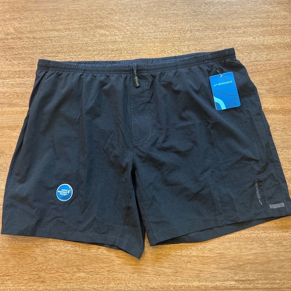 Brooks Sherpa Rush 7 Inch Running Shorts Mens XXL Heather Black 210826038.045